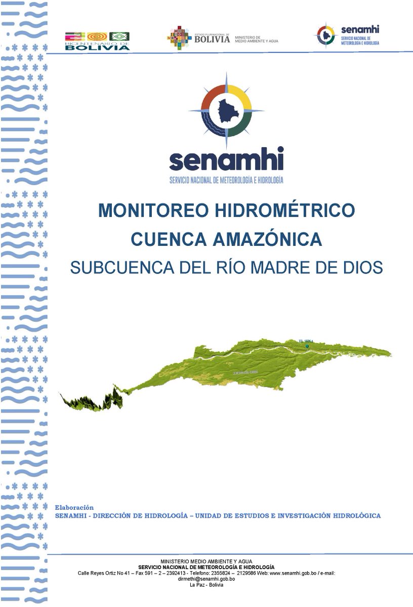 SENAMHI_BOLIVIA's tweet photo. 📷HIDROLOGÍA - BOLETÍN DE NIVELES DIARIOS
CUENCA AMAZÓNICA - RIÓ MADRE DE DIOS
15 DE NOVIEMBRE 2024
https://t.co/Jhq0tUWQVg
#UnArbolUnaGotaDeAgua
#cadadatocuenta
#MMAyA
#UnidosRumboAlBicentenario https://t.co/PSn74xUUtJ