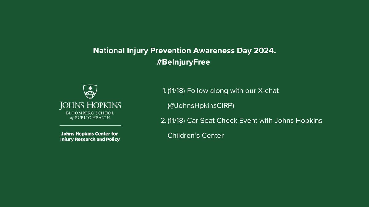 Today is National Injury Prevention Awareness Day. Wear green to raise awareness and check out these activities that we are participating in to celebrate the day. #BeInjuryFree
