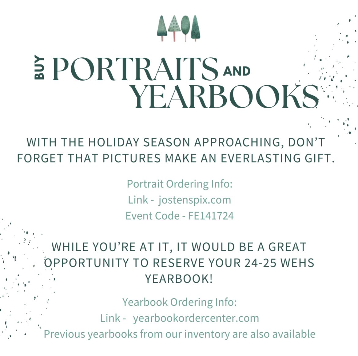 It’s the season! Give portraits and yearbooks!