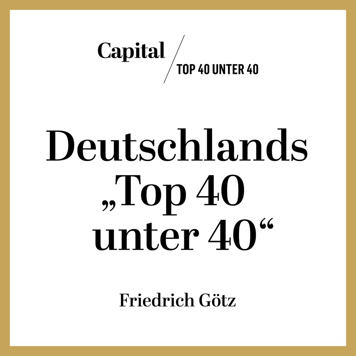 Humbled and honoured to be featured on this year's 40-under-40 list for Germany by <a href="/capitalMagazin/">Capital</a> along with so many fantastic people who are working towards a better tomorrow in society, science, politics, and business.