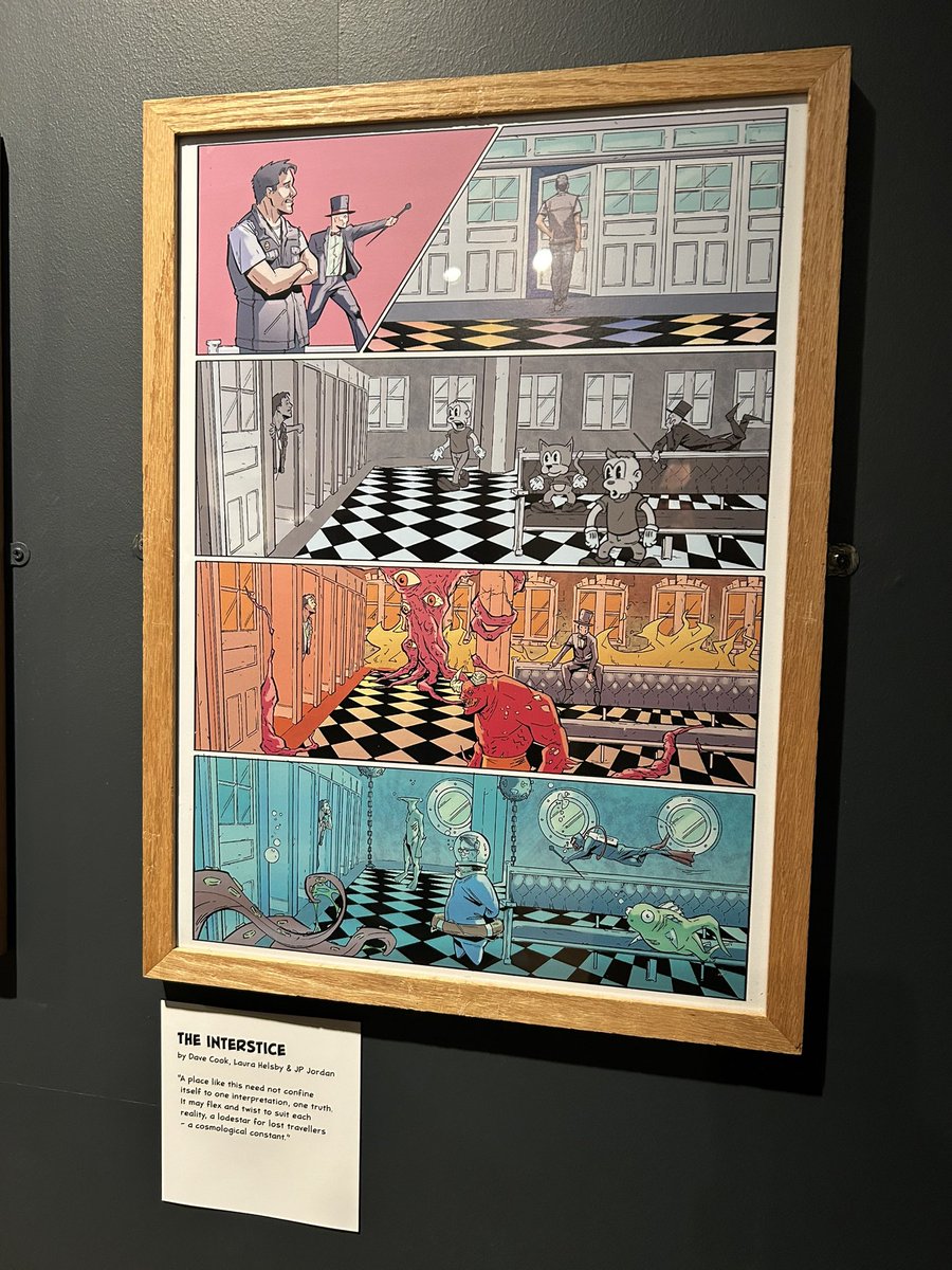 Mind-blowing to see a comic page from <a href="/illaurastrates/">LaurzDrawz is @ illaurastrates.bsky.social</a> <a href="/jp_jordan/">JP Jordan</a> and me in an art gallery as part of the Secrets of the Majestic exhibit.

If you’re at <a href="/ThoughtBubbleUK/">Thought Bubble Festival</a> this weekend please seek out <a href="/ChrisManji/">Chris 'Human Cryptid' Mole ☀️</a> and buy a copy 🙏