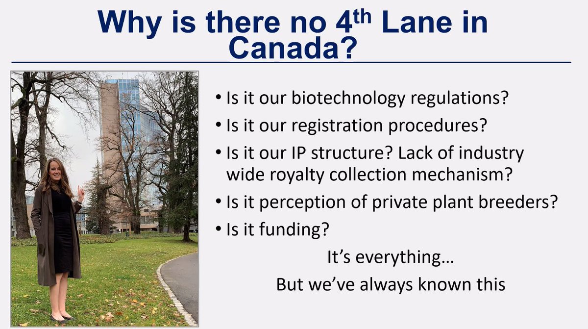 Dr <a href="/JodiSouter/">Jodi Souter</a> answers the question....why don't we have SME private breeders in Canada? Everything is stacked against what should be a desired, supported innovation stream <a href="/Seeds_Canada/">Seeds Canada</a>