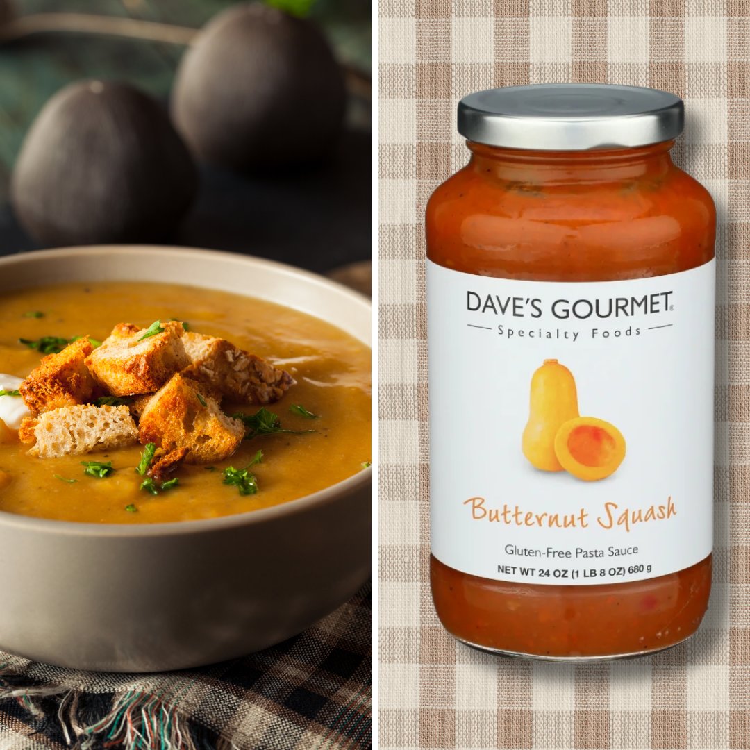 DavesGourmet's tweet image. Our Butternut Squash sauce is perfect for a quick and easy soup for a cozy night in 🍂 #cozycore