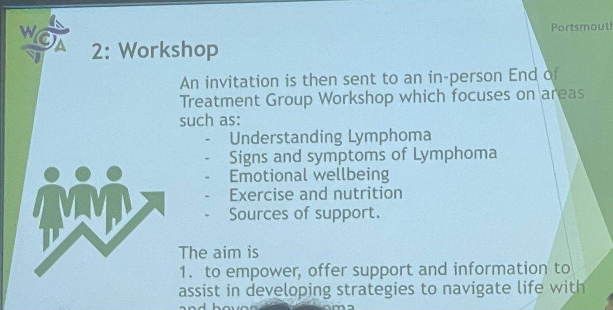 End of treatment cancer-specific patient workshops: an  interesting addition to EoT clinics, designed with patient feedback 👏. Next step - consider late effects education &amp; management?