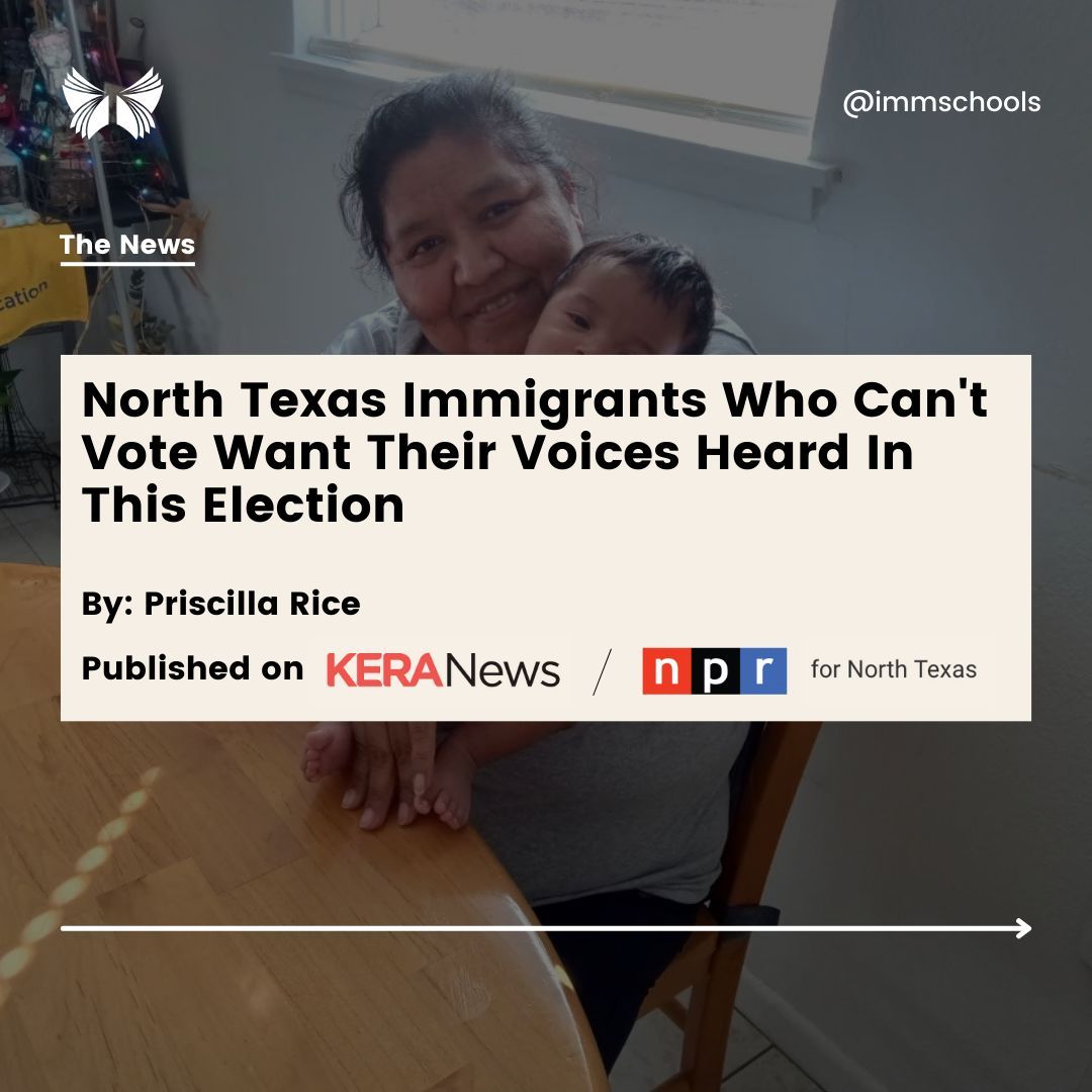 ImmSchools's tweet photo. Our Co-Founder and COO, Dr. Lorena Tule-Romain, was recently quoted by NPR for North Texas on the contributions of immigrants and on how their importance and concerns are often overlooked in discussions about immigration. Link to the article: https://t.co/O7zYXsPlVV https://t.co/CrlkG5yD6k