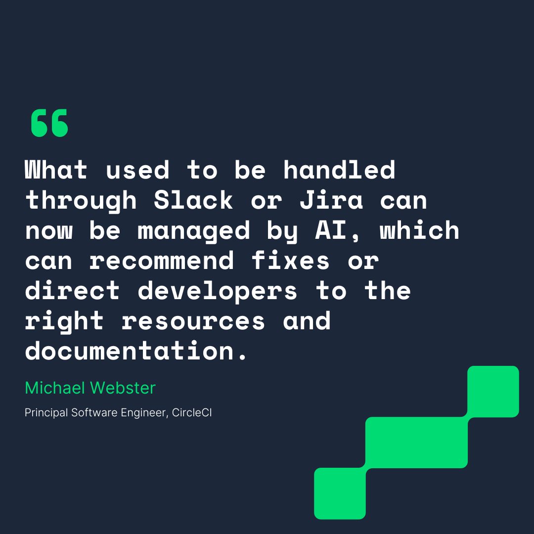 CircleCI's tweet photo. How is AI reshaping the software development lifecycle? 

#DEVOPSdigest explores how AI automates security fixes, streamlines CI/CD, and boosts support operations—speeding up development, testing, and deployment: https://t.co/m5V2bPJZbM https://t.co/ahepLhIbBc