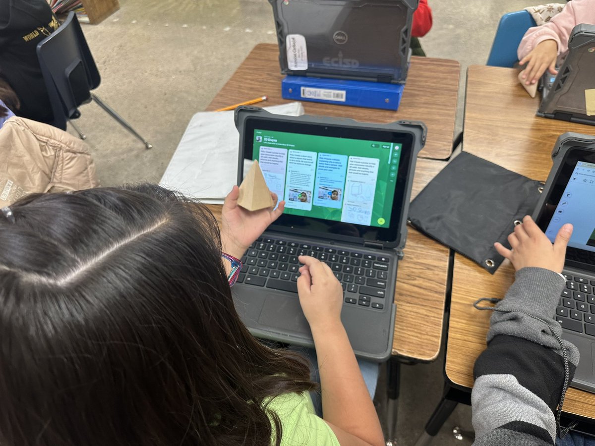 mmadridenator's tweet photo. My 2nd grade teacher heart is full today. ๐
Mrs. Feilโs class is using @padlet to engage and explain their 3-D shapes. ๐๐๐ผ
@TechECISD https://t.co/Kq9qtlLpcF