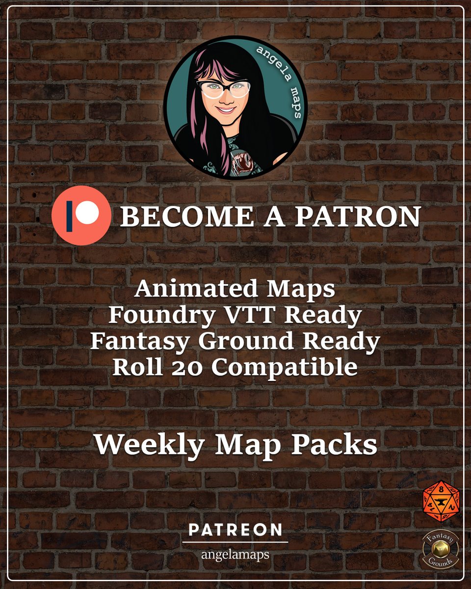 Angela Maps (@angelamaps_com) on Twitter photo The Dump #battlemap (3 versions + animated)
l8r.it/hNSc
Patreon starts @ 3€/month
Support for <a href="/FoundryVTT/">Foundry Virtual Tabletop</a> & <a href="/FantasyGrounds2/">Fantasy Grounds VTT</a> & <a href="/roll20app/">Roll20</a>
#dnd #dungeonsanddragons #rpg #ttrpg #dungeonmaster #fantasymap #tabletoprpg #dndmaps #worldbuilding #pathfinder #angelamaps The Dump #battlemap (3 versions + animated)
l8r.it/hNSc
Patreon starts @ 3€/month
Support for <a href="/FoundryVTT/">Foundry Virtual Tabletop</a> & <a href="/FantasyGrounds2/">Fantasy Grounds VTT</a> & <a href="/roll20app/">Roll20</a>
#dnd #dungeonsanddragons #rpg #ttrpg #dungeonmaster #fantasymap #tabletoprpg #dndmaps #worldbuilding #pathfinder #angelamaps