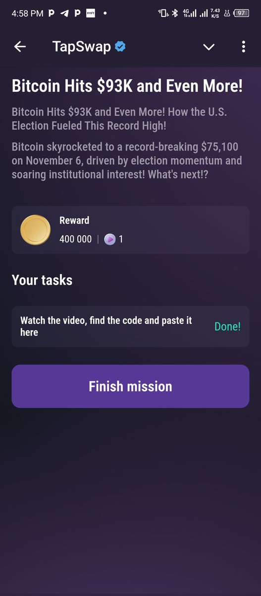 standuka80's tweet photo. #Tapswap Video Codes: 15th Nov. 2024

1. Bitcoin hits 93k and even more!
Code= Oi7*A

2. Money on Fiverr 
Code= 9ki7r

3. Digital products online 
Code= 3orow

4. Unlock Rewards | Part 2
Code: K5S#3

#tapswapcodes https://t.co/tRjDUFvOGR