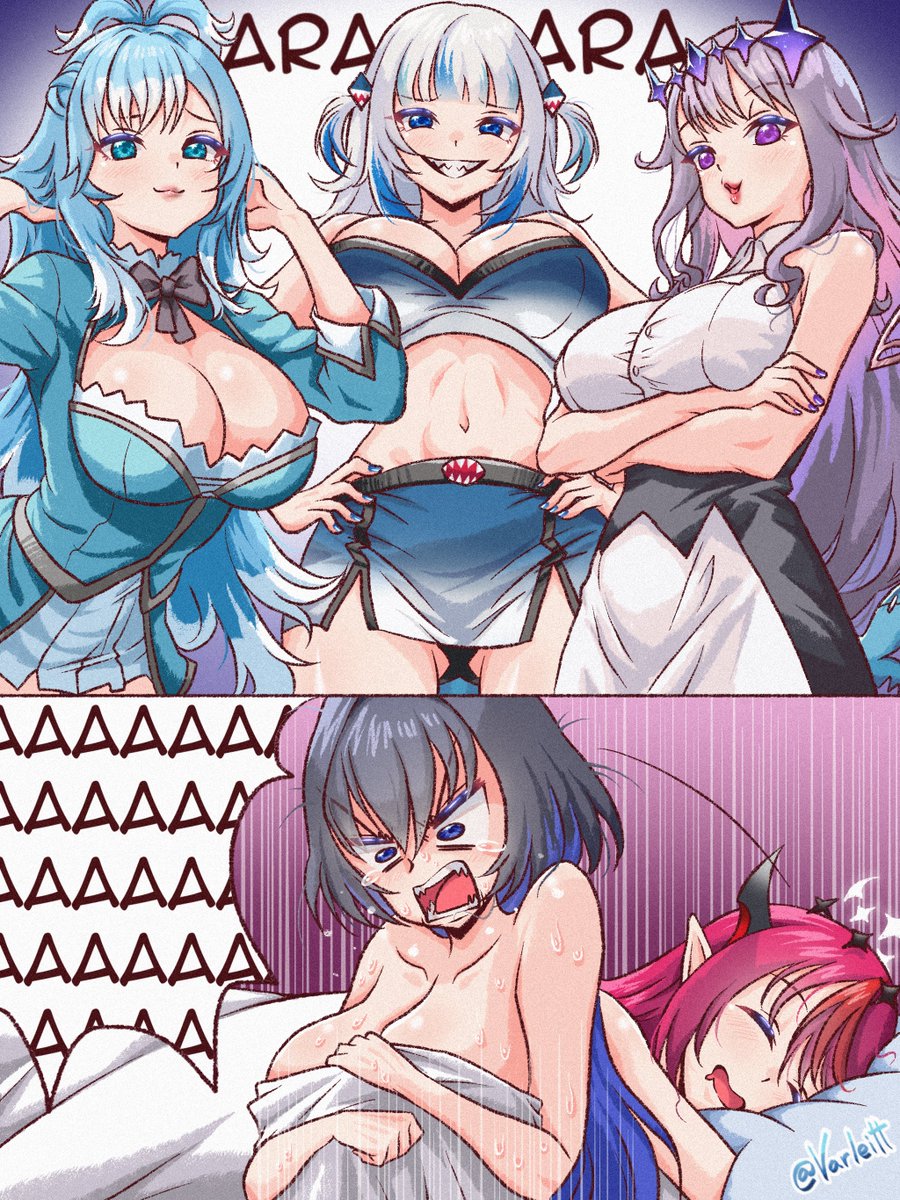 Varleitt's tweet photo. Ara Ara 😳
#AeruSeni #Gawrt #bijouwled #kronillust #IRySart https://t.co/98C8yNorQU