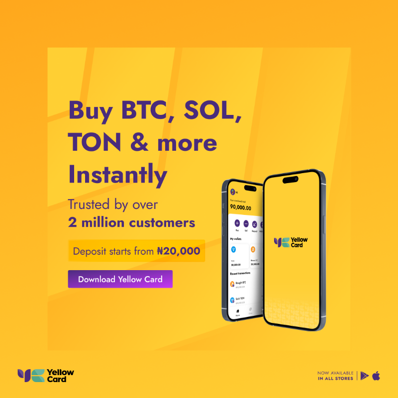 yellowcard_app's tweet photo. Looking for the best place to trade Bitcoin &amp; stablecoins? Look no further. Yellow Card offers unbeatable rates, low fees, and top-notch security. Join now and see for yourself!