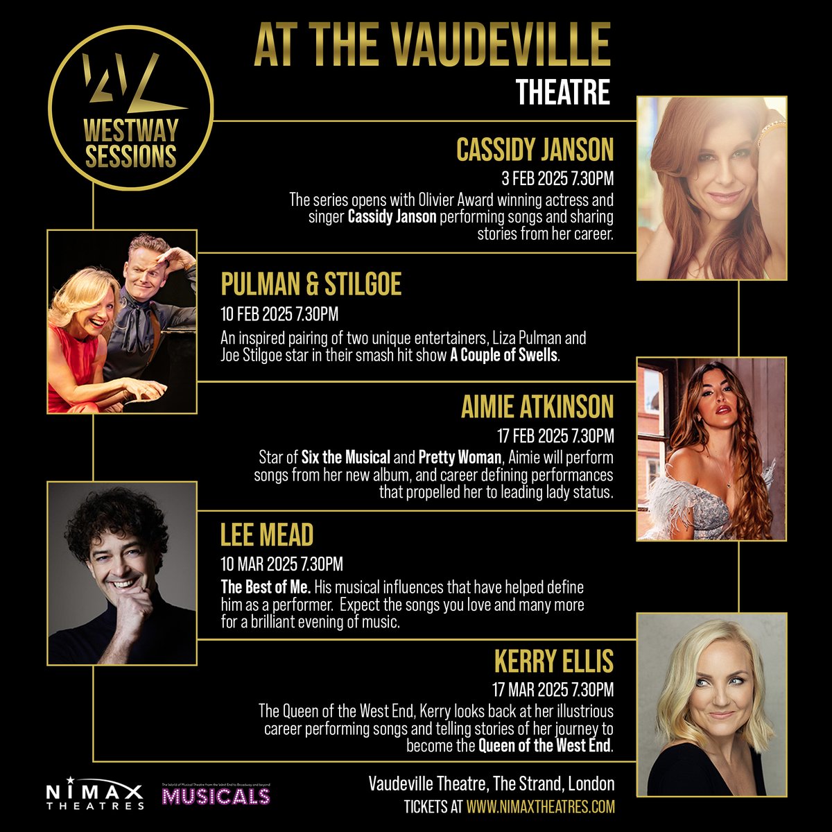 MusicWestway's tweet image. 📢ANNOUCEMENT 📢  We are so excited to announce our series of concerts, Westway Sessions at the Vaudeville Theatre, next February with a sensational line-up of West End stars! ⭐️

Sign up to our mailing list to get access to the pre-sale on Mon at 10 am: shorturl.at/6ljT9