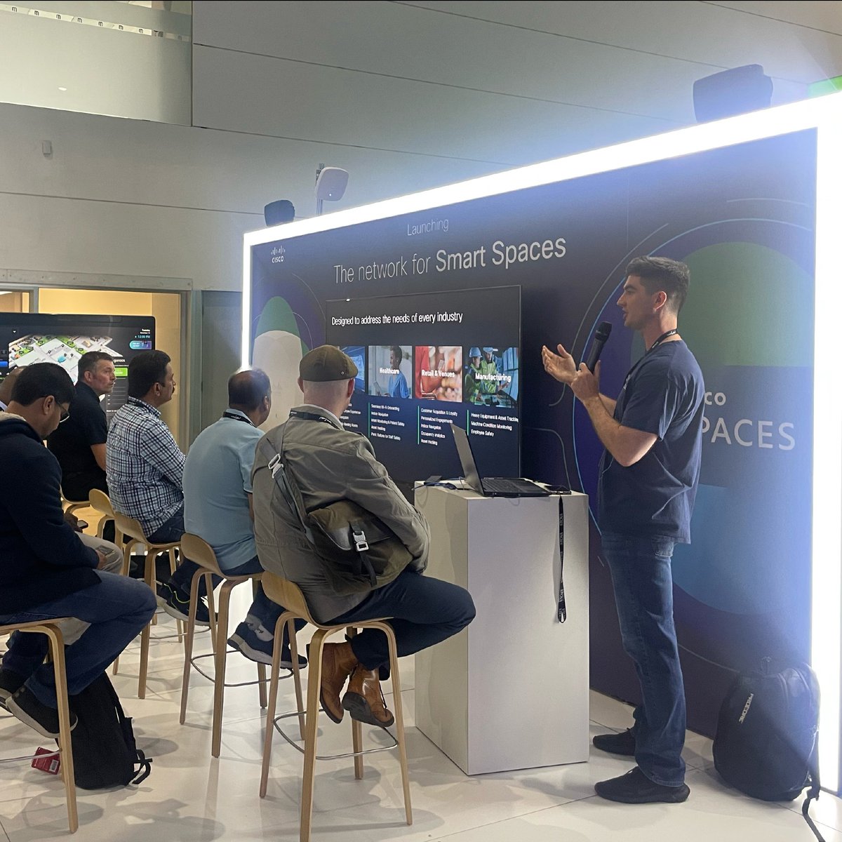 ciscospaces's tweet photo. Wrapping up an incredible week at #CiscoLive Melbourne! Here’s a look at some of our favorite moments and highlights. Thank you to everyone who joined us to explore the future of smart spaces with Cisco Spaces. 💙✨ #CLAPJC24 https://t.co/OieR7mHgs3