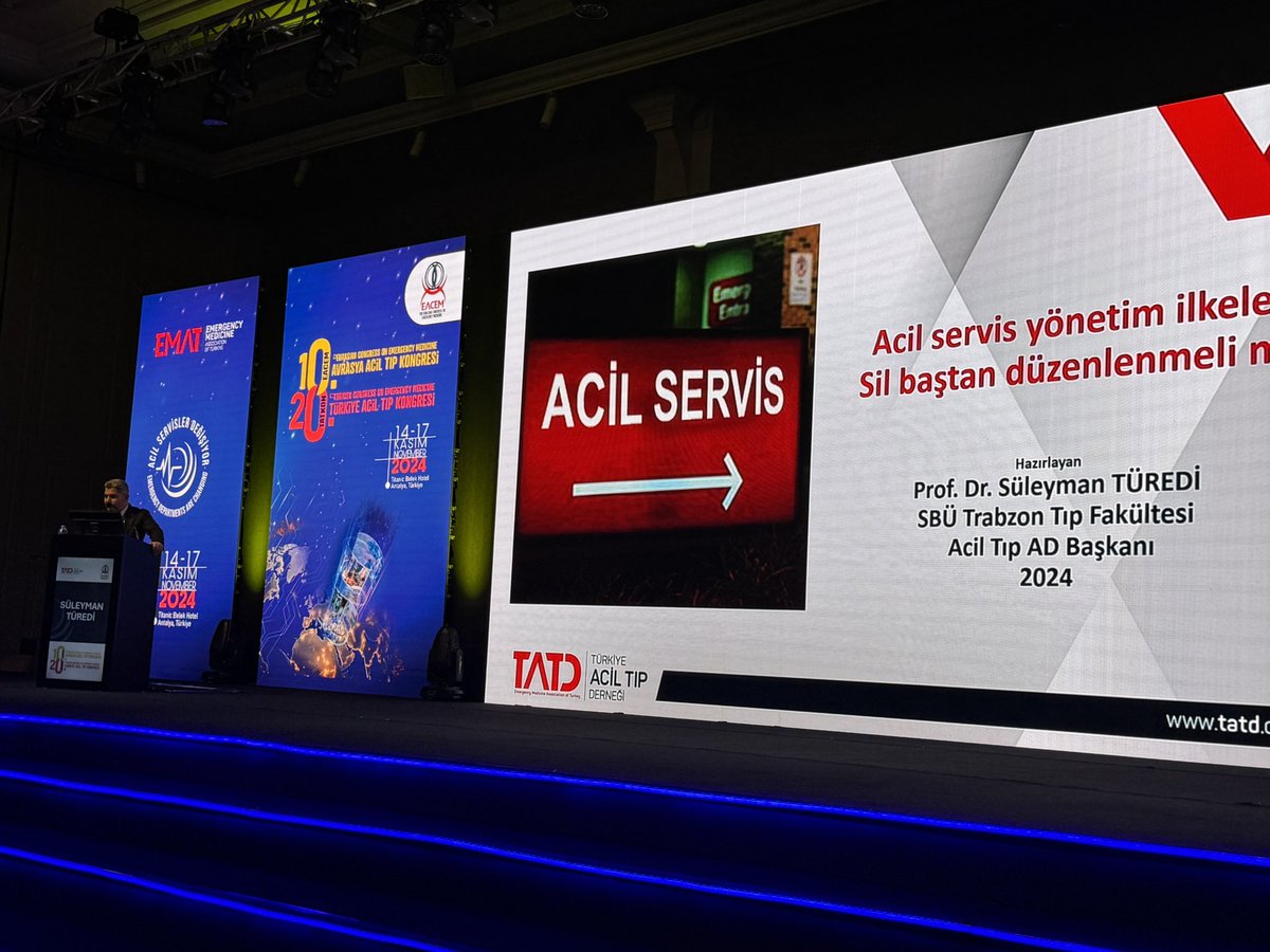 #EACEM2024 Acil Servisler Değişiyor Oturumunda <a href="/TurediSuleyman/">Prof. Dr. Süleyman Türedi</a> ülkemizde acil servis yönetim ilkelerini anlatıyor… <a href="/TrTATD/">Türkiye Acil Tıp Derneği - TATD (EMAT)</a> <a href="/dralibatur/">Ali Batur</a> <a href="/burcuazap/">Burcu Azapoğlu</a> <a href="/tatdkongre/">TATD KONGRE</a> <a href="/NesheColak/">NeseColak</a> <a href="/drmuratcetin/">Murat Çetin</a>