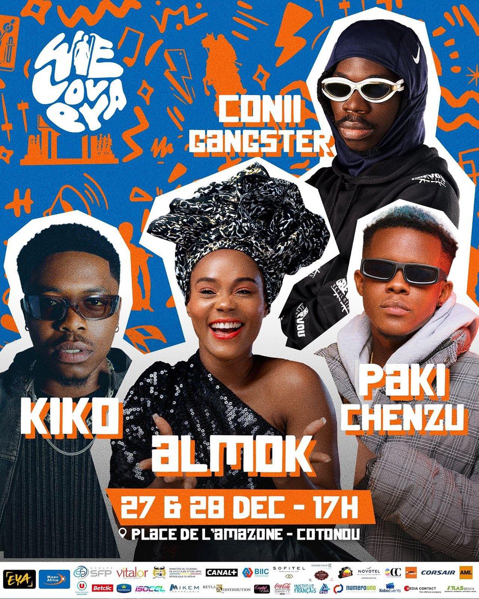 weloveyaoff's tweet photo. 4 artistes togolais rejoignent le line-up de #WeLovEya 🇹🇬
Queen #Almok, #Kiko, #PakiChenzu et le phénomène #ConiiGangster sont prêts à mettre le feu à la scène du festival🔥
Révision générale des pas de danse🔥💃🏾🕺
🗓️ 27-28 décembre
📍Place de l’Amazone, Cotonou
#WeLovEya https://t.co/jE520lIcsZ