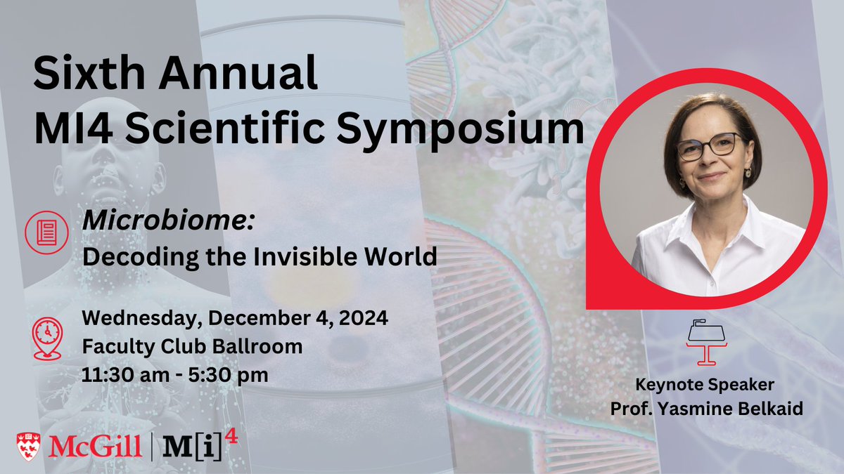 📢 Reminder: Registrations Are Still Open!
Join us for the 6th Annual MI4 Scientific Symposium on Wednesday, December 4, 2024, from 11:30 PM to 5:30 PM at the McGill Faculty Club.
RSVP by November 27, 2024, at 5:00 PM: forms.office.com/r/ALwYQpxCy9?o…