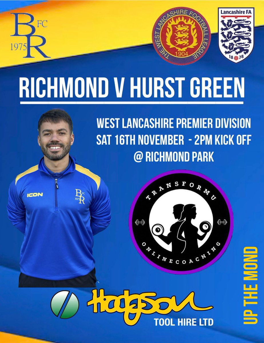 Back at home tomorrow as we welcome <a href="/Hurstgreenfc/">Hurst Green FC ⚫️⚪️🦅</a> to Richmond
Strong squad available again
2pm KO