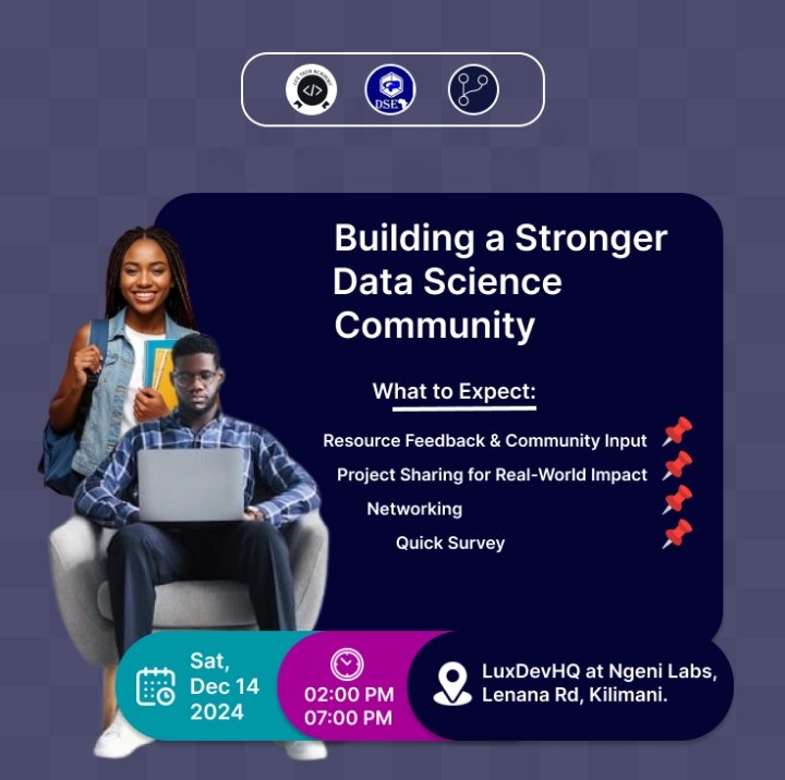 What are you up to this December?
<a href="/LuxDevHQ/">Lux Dev : The Future of Work is Remote</a> <a href="/DSEAfrica/">DSEAfrica : Your career in data starts here.</a>