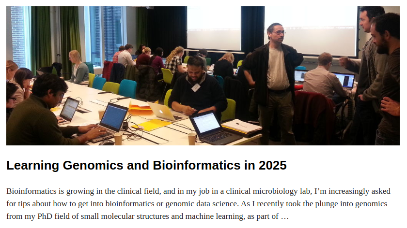 smllmp's tweet image. 📜New post📜
1,5 years ago I pivoted into genomics from pharmaceutical bioinformatics.
Pulling off such a pivot besides a full-time job is not easy though so I'm here sharing my experiences and recommendations for anyone else wanting to do the switch! livesys.se/posts/learning…