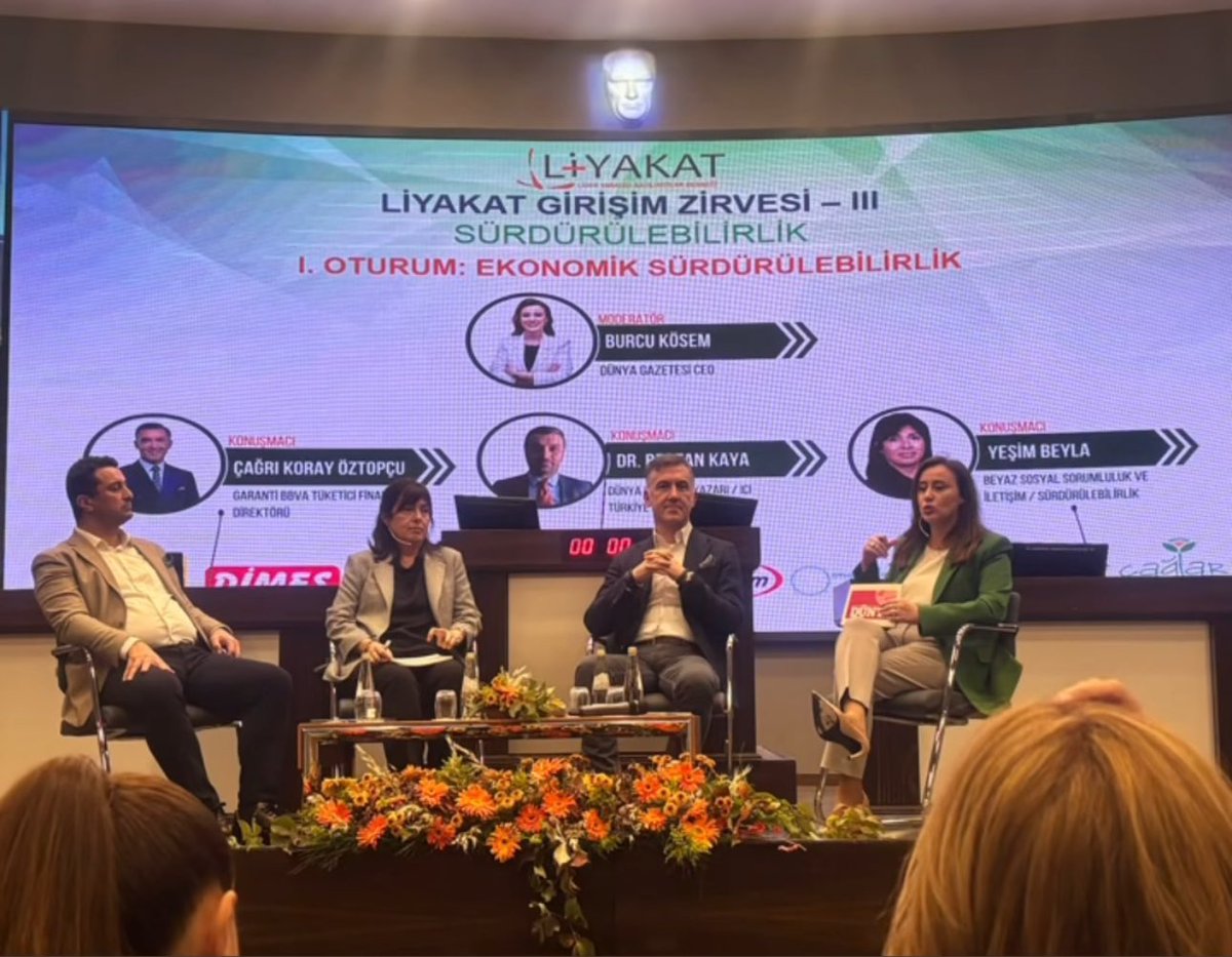 Ekonomik sürdürülebilirlik ve sürdürülebilir tüketici finansmanı konularını <a href="/LiyakatDernegi/">LİYAKAT DERNEĞİ</a>?ile Girişim Zirvesi, bu yıl “Ekonomik Sürdürülebilirlik” oturumunda <a href="/dunyagazetesii/">Dünya Gazetesi</a> @Kosemdunya moderatörlüğünde değerlendirme fırsatı bulurken, değerli konuşmacı ve moderatörlerin