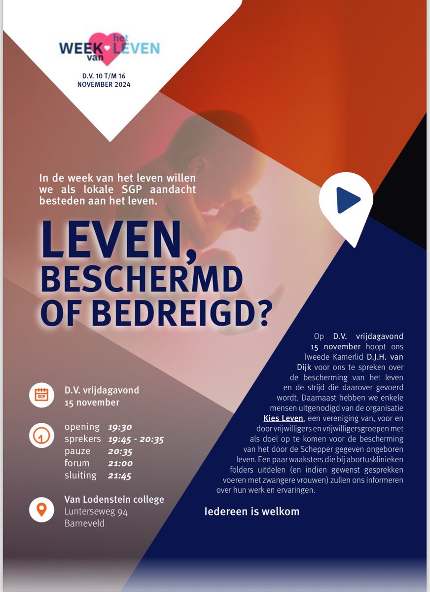 SGPJB's tweet image. Vanavond organiseert @SGPBarneveld een mooie avond over het leven. Wij schreven een artikel over dat thema:

barneveld.sgp.nl/actueel/nieuws…