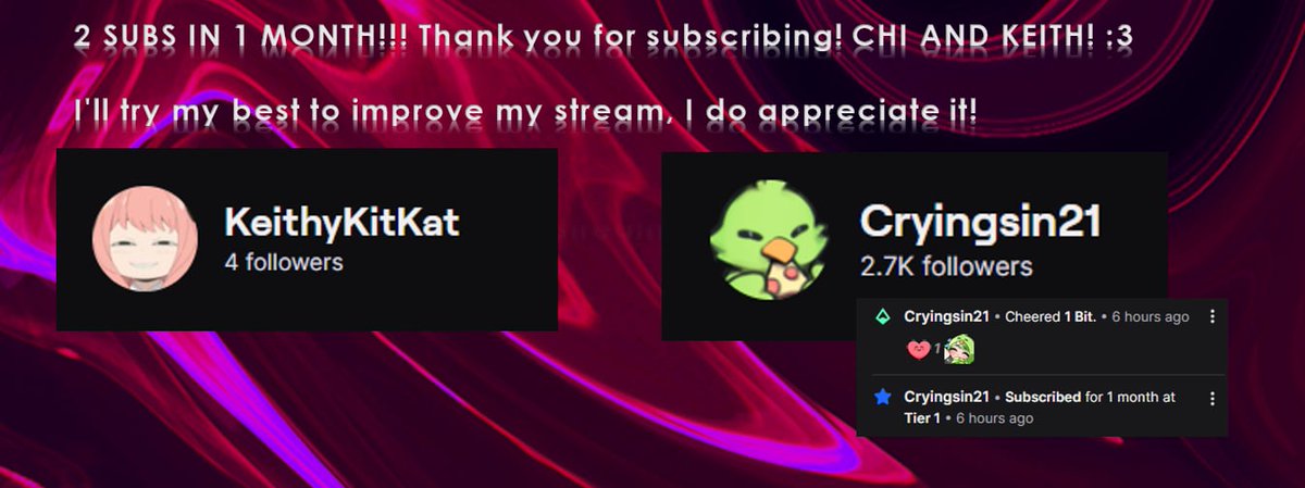 megabloomgaming's tweet photo. Thank you subs!!! 💜💜💜 https://t.co/8ULyO3iJTM