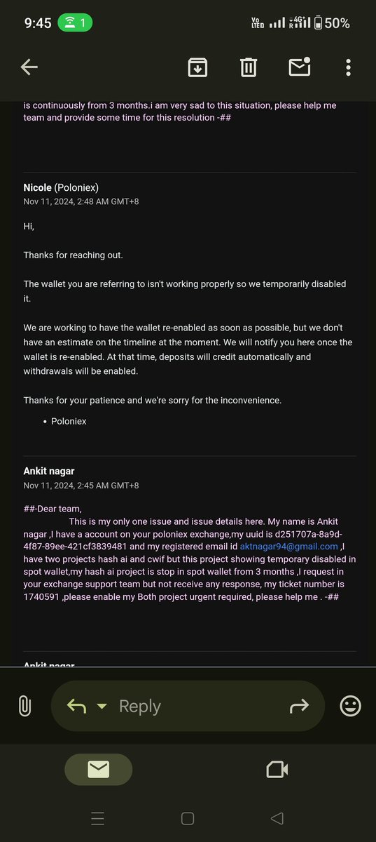 aktnagar94's tweet photo. @Poloniex dear team,I requested your official mail id so 14 times but not any proper response,to mislead me . what is your responsibility and your official rules . without any information why are blocked my fund from 4 months. https://t.co/Pk0STgQ1If