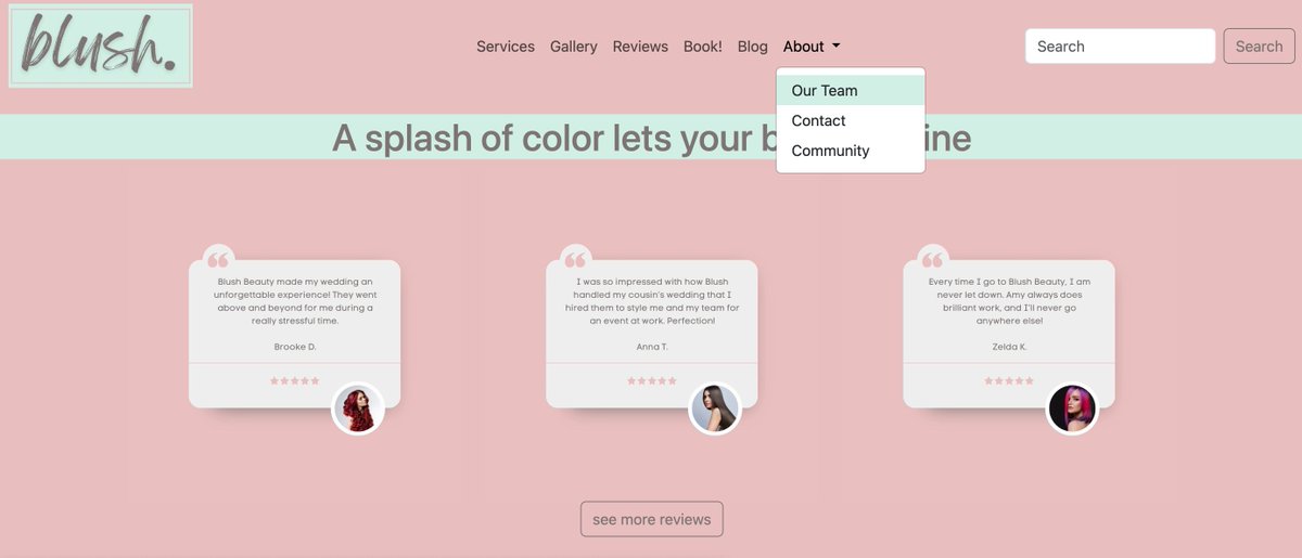 morlcode's tweet image. Currently working on a portfolio project: a full website for a wedding-themed salon. Here's a preview of the homepage.