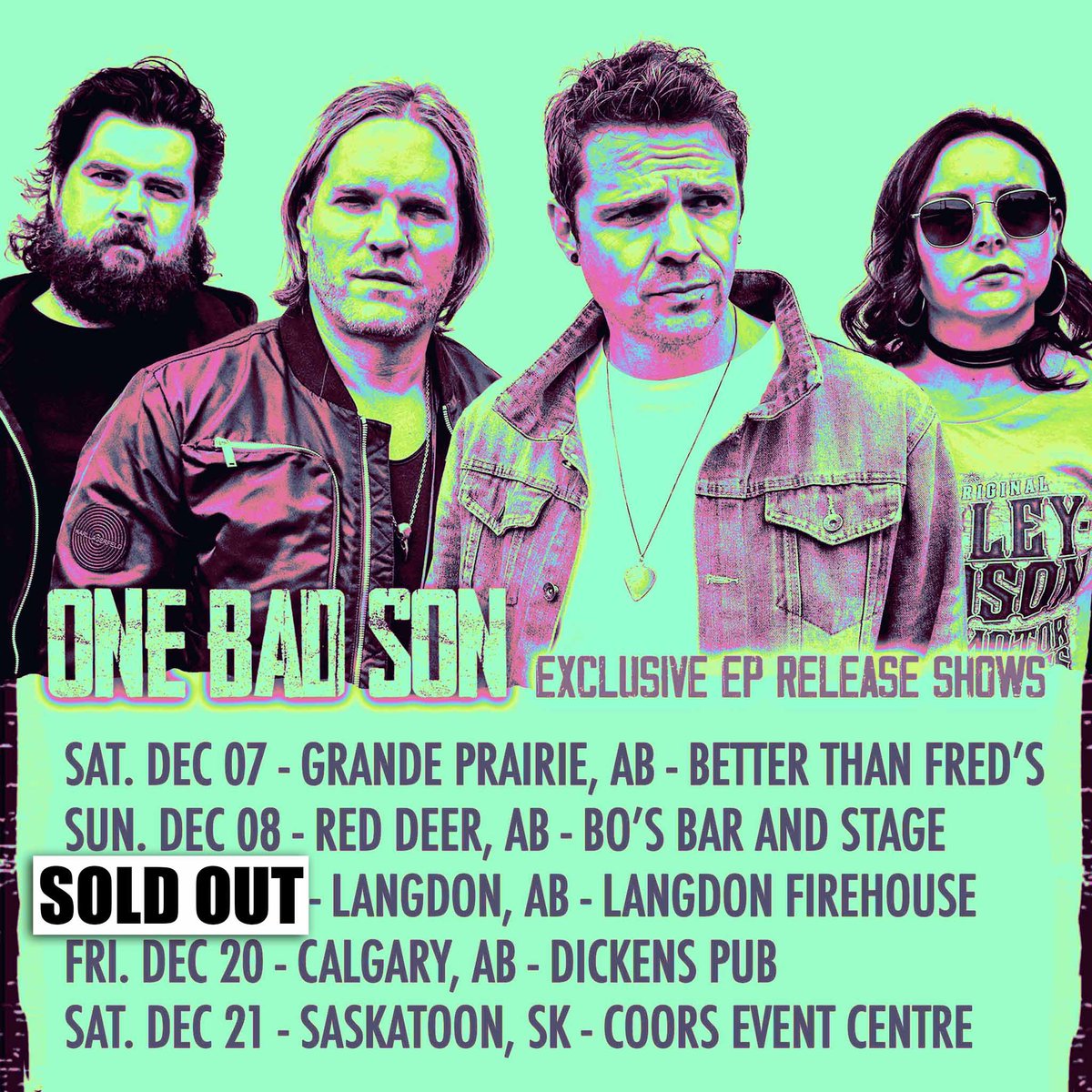 Tickets are going fast for the New Shit EP release shows 🔥🔥🔥

Langdon is sold out!!

Get yours at onebadson.com!