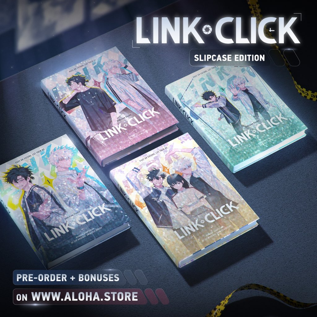 alohacomics's tweet photo. Pre-orders now open for Link Click Vols. 1-4 in a special slipcase at https://t.co/KmD0WjfOab!

The 4 hardcover volumes + slipcase with gold foil + bonuses will be released in spring 2025.

Full details in the comments below:

#linkclick #blmanhua https://t.co/oiL46DfijC