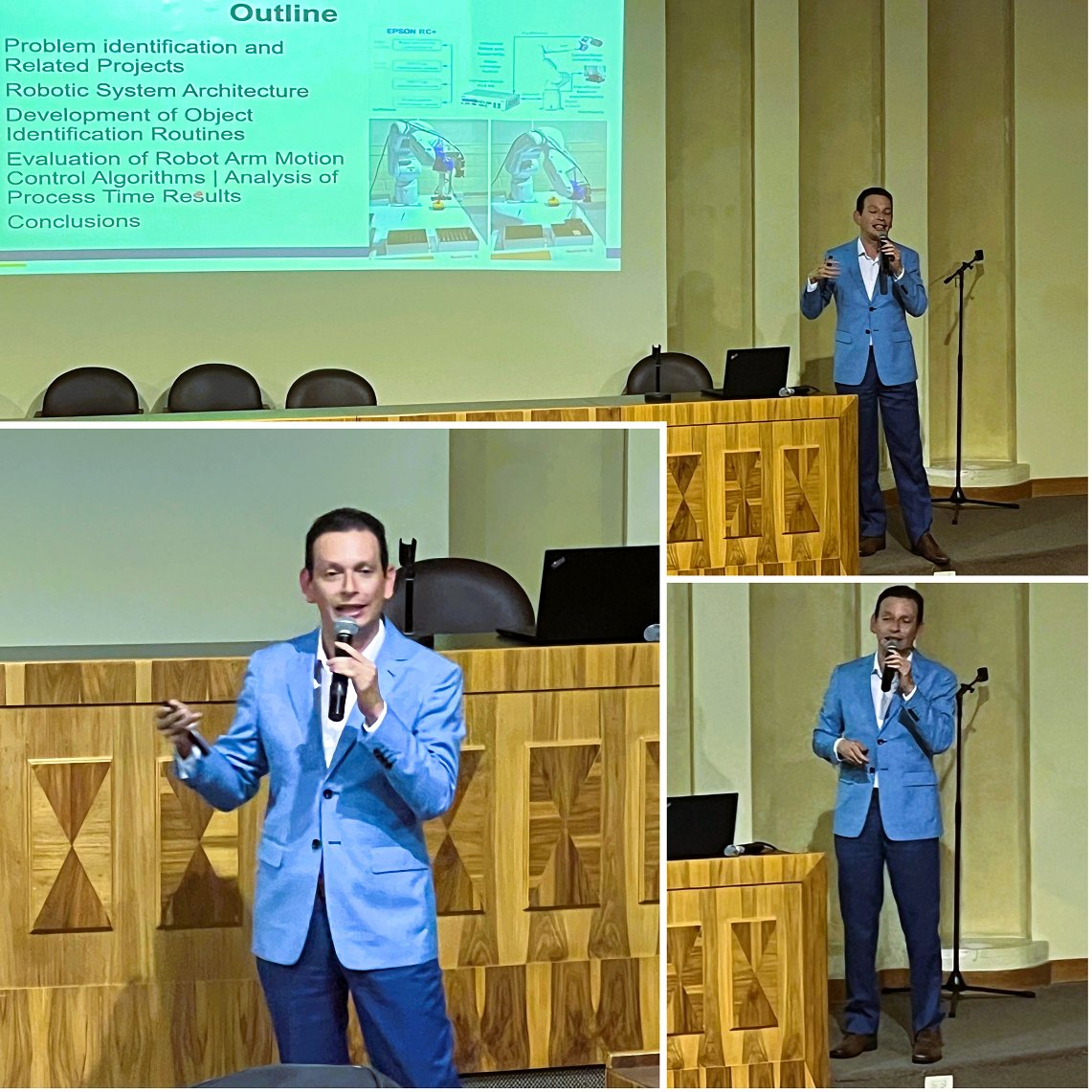 KarlosKalderonK's tweet photo. 📢Un honor participar en en evento académico XXXII JIEE de @EPNEcuador 
Presenté la ponencia "An Integrated System of Industrial Robotics and Machine Vision..." destacando cómo la #Robótica y #VisiónArtificial transforman la industria
Seguimos impulsando la Transformación Digital https://t.co/WsXTiS7YGG