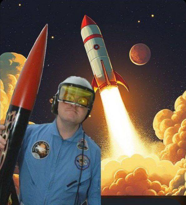Bubbles_rocket's tweet photo. @elonmusk @realDonaldTrump @JMilei $Bubs is excited about the upcoming administration. 
Send us to the Moon 
Join us @Bubbles_rocket https://t.co/yFub2iprYw