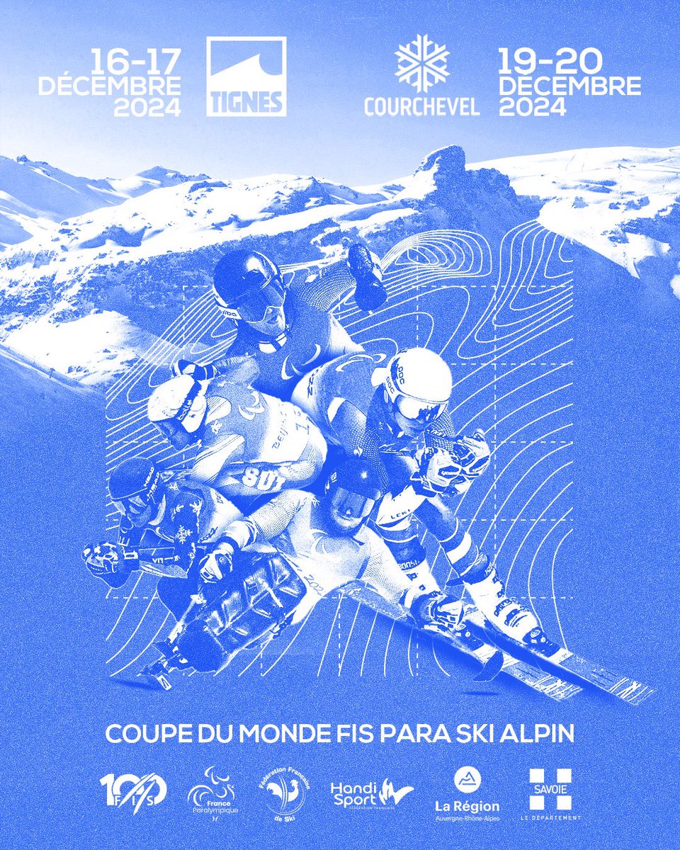 FRAparalympique's tweet photo. Rendez-vous à Tignes et Courchevel ❄️

Les Alpes françaises seront à l’honneur en cette fin d’année 2024. Les stations de Tignes puis de Courchevel accueilleront la Coupe du monde de para ski alpin.
📍Tignes - 16-17 décembre 2024
📍 Courchevel - 19-20 décembre 2024 https://t.co/EzdP750voI