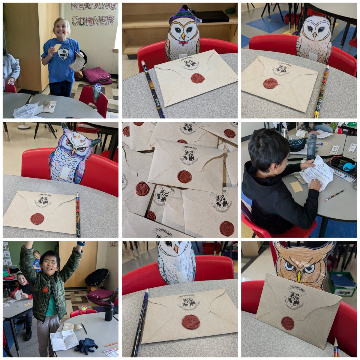 Mrs_Hall7's tweet photo. 🎓🪄 The magic of Hogwarts is calling! Our grade 5 students just received their acceptance letters, and now it's time for the real challenge: will they accept the offer? ✍️ They'll write back and tell us why! @StGabrielOCSB https://t.co/RP3ZZiwKAH