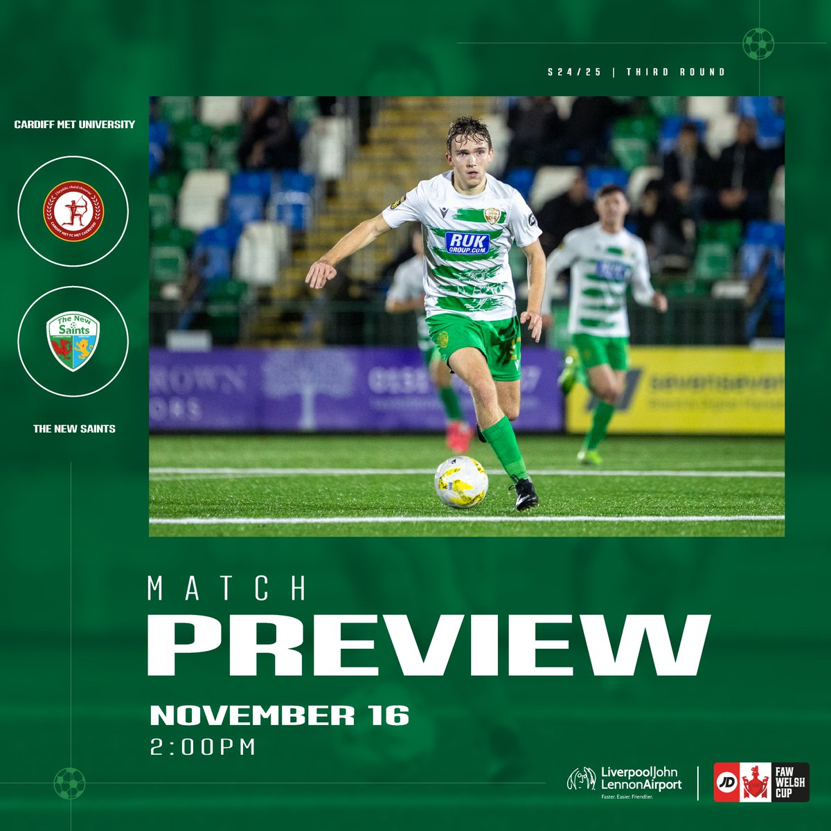 tnsfc's tweet image. JD Welsh Cup match preview as we travel to the capital for round three

It's the fourth different competition in as many games for The New Saints, as we head south to take on Cardiff Metropolitan University FC in the JD Welsh Cup, on Saturday (November 16).

The hosts have…