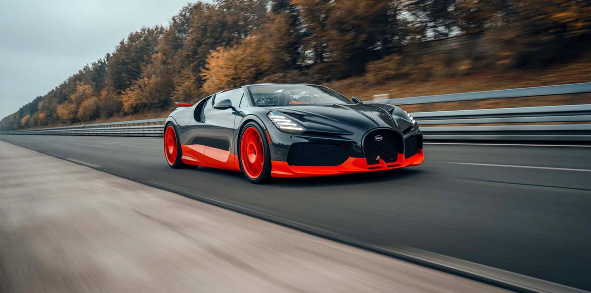 motorrove's tweet photo. On November 9, the Bugatti Mistral officially claimed the title of fastest roofless car in the world after hitting a top speed of 282 mph (454 km/h) at ATP's Automotive Testing facility in Papenburg, Germany.
https://t.co/1pMOTfXVWI https://t.co/QASPPqWR48