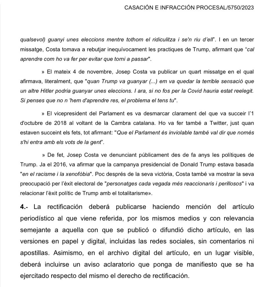 Ja és casual que La Vanguardia diga que deixa Twitter el dia que el Tribunal Suprem espanyol notifica que els ha condemnat a rectificar un article difamatori del seu capo, Màrius Carol, que em va voler assenyalar com a “Trumpista”
Volem que tornin per complir la sentència, no? 😂