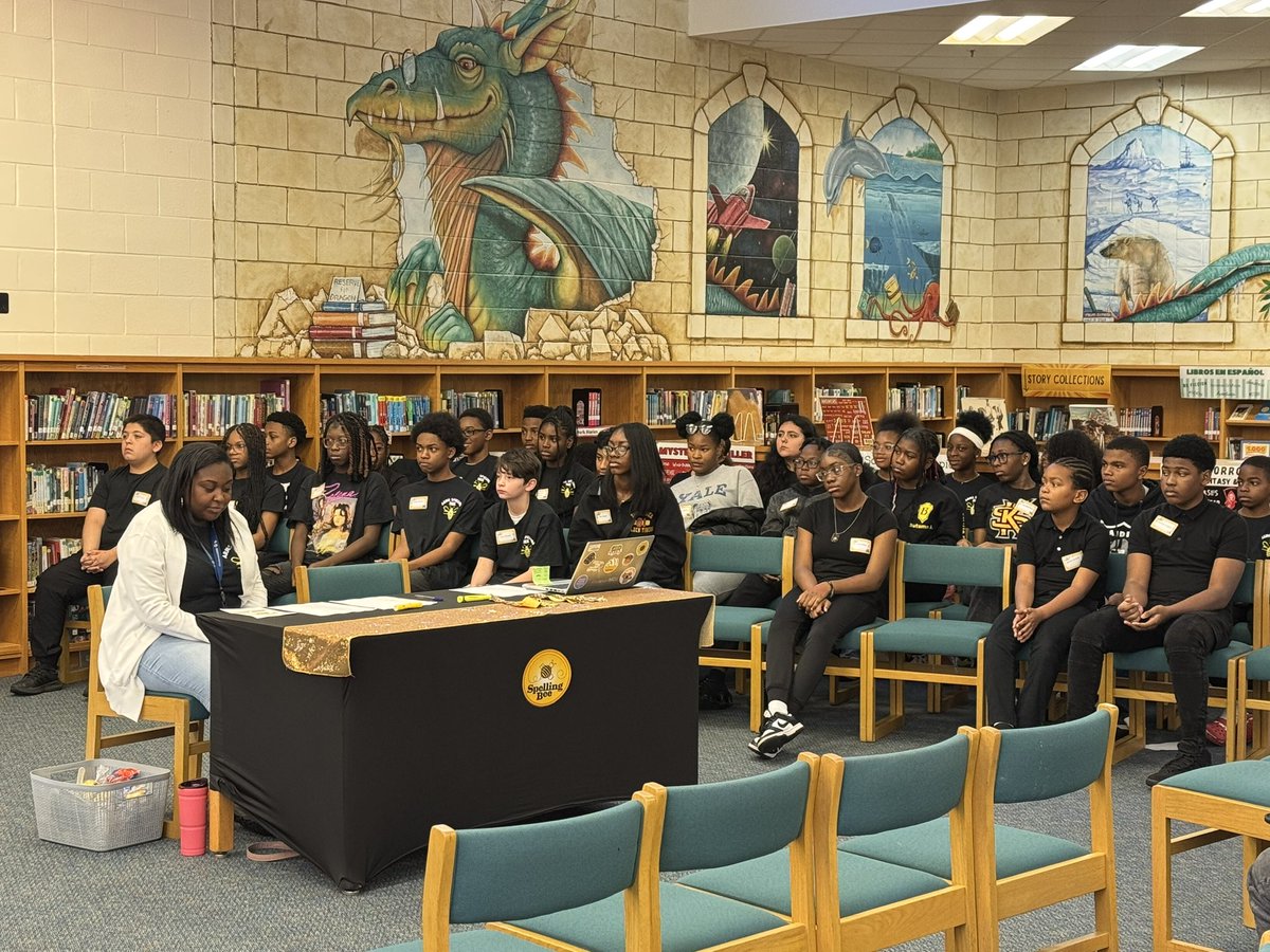 MajorJones_'s tweet photo. The @ArmsJags Spelling Bee was a success! 🐝 Congratulations to our winner and runner-up, and kudos to all participants for their hard work and determination. You all did amazing! @LibraLBrittian @AOAddison_ https://t.co/OmLPxfne27