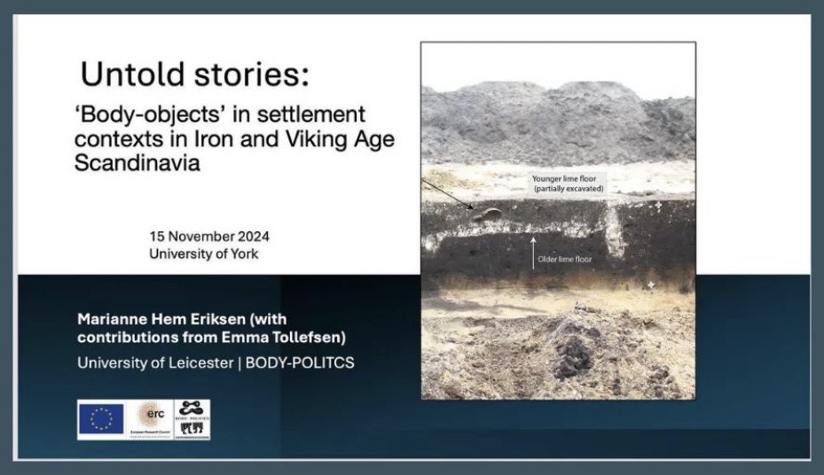 Dr Emma Tollefsen (@emmatollefsen) on Twitter photo Today, <a href="/mariheri/">Dr Marianne Hem Eriksen</a> discussed some of the interesting “Untold Stories” that our work on ‘Body-Objects’ from Settlement Contexts in Iron and Vikings Age Scandinavia has brought to light, at the <a href="/UoYArchaeology/">Archaeology UoYork</a> Funerary Archaeology Lunch Series 💀🛖🗡️ #BodyObjects #BodyPoliticsERC Today, <a href="/mariheri/">Dr Marianne Hem Eriksen</a> discussed some of the interesting “Untold Stories” that our work on ‘Body-Objects’ from Settlement Contexts in Iron and Vikings Age Scandinavia has brought to light, at the <a href="/UoYArchaeology/">Archaeology UoYork</a> Funerary Archaeology Lunch Series 💀🛖🗡️ #BodyObjects #BodyPoliticsERC