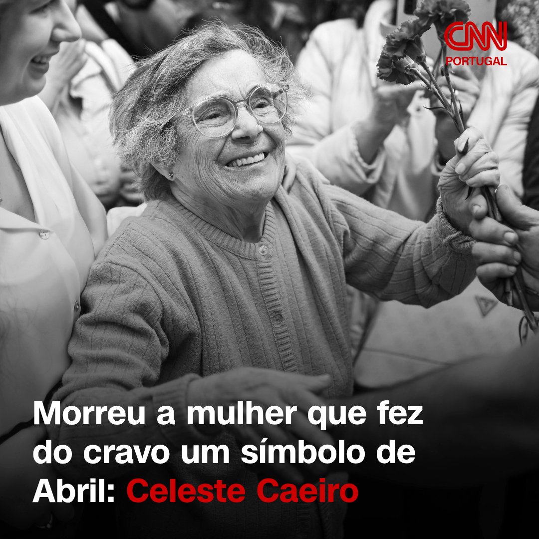 cnnportugal's tweet photo. Morreu Celeste Caeiro, mais conhecida por 'Celeste dos Cravos', alcunha que ganhou depois de, em 1974, ter distribuído cravos pelos militares que levaram a cabo a operação para derrubar o Regime.

https://t.co/qSRvVEHgYu

#celestecaeiro #celestedoscravos #cravos https://t.co/gK3KlXdOTZ