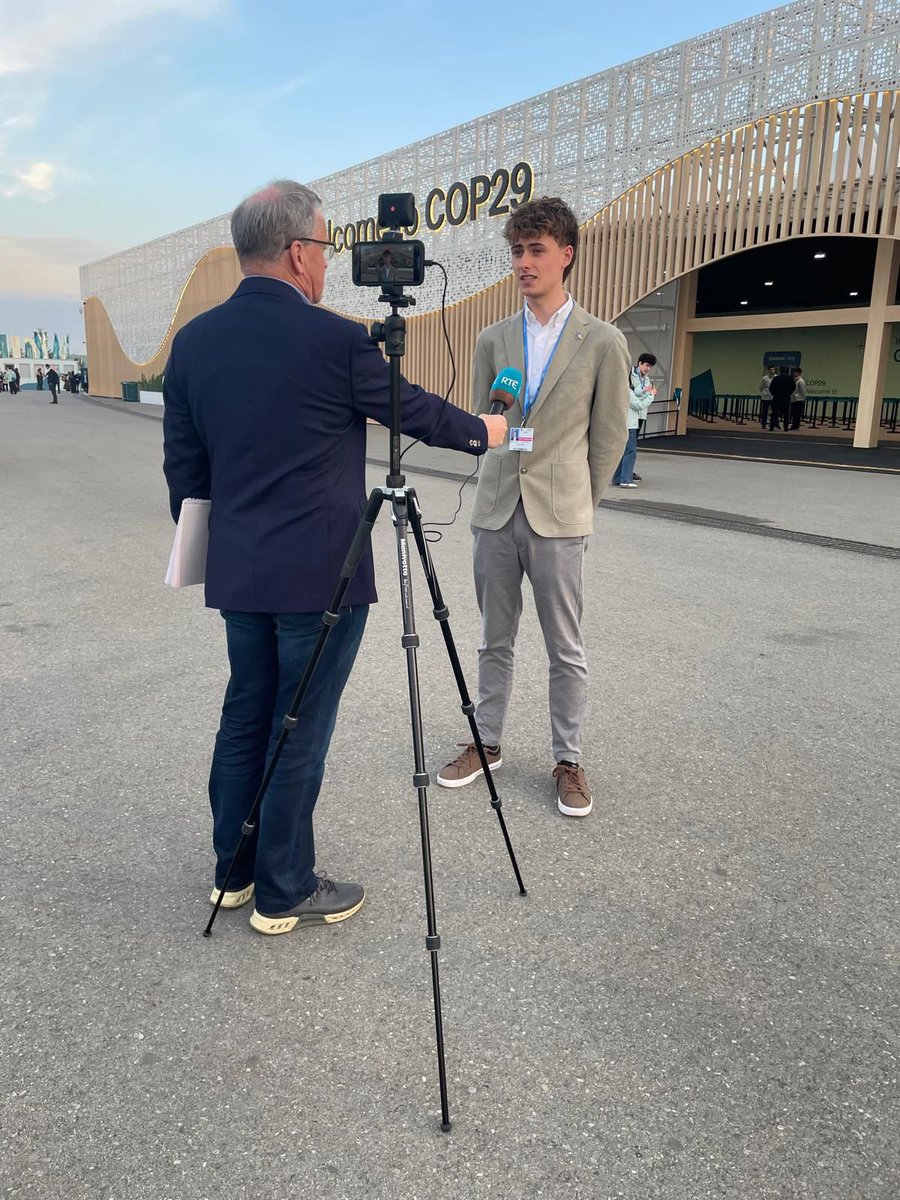 UCC student Cian Walsh speaking to <a href="/rtenews/">RTÉ News</a> at <a href="/COP29_AZ/">COP29 Azerbaijan</a> 

Students &amp; researchers from UCC are attending #COP29