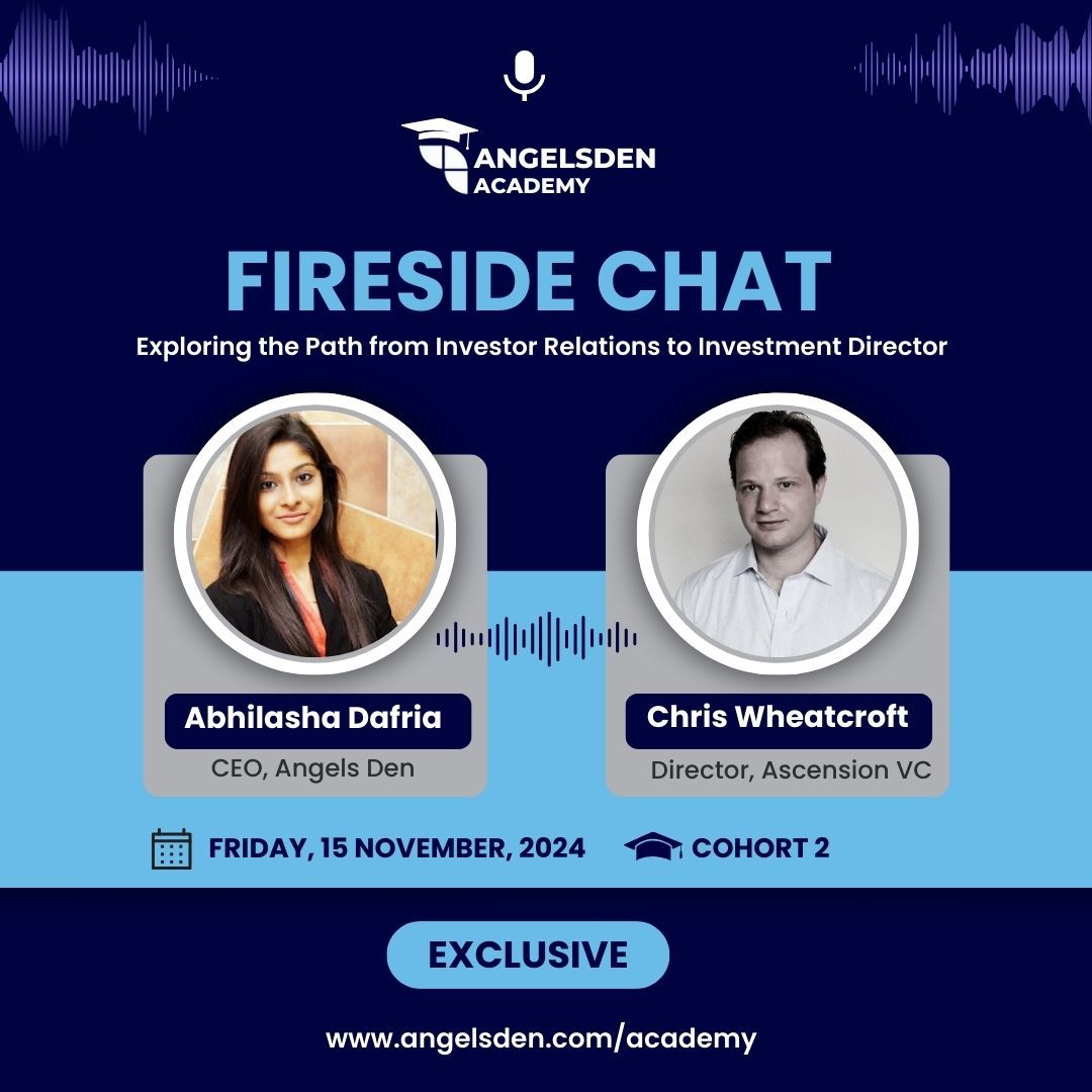 A heartfelt thank you to Chris Wheatcroft for an inspiring fireside chat with Cohort 2 of Angels Den Academy! 🌟Your invaluable insights and advice on transitioning from Investor Relations to Investment Director were truly appreciated.