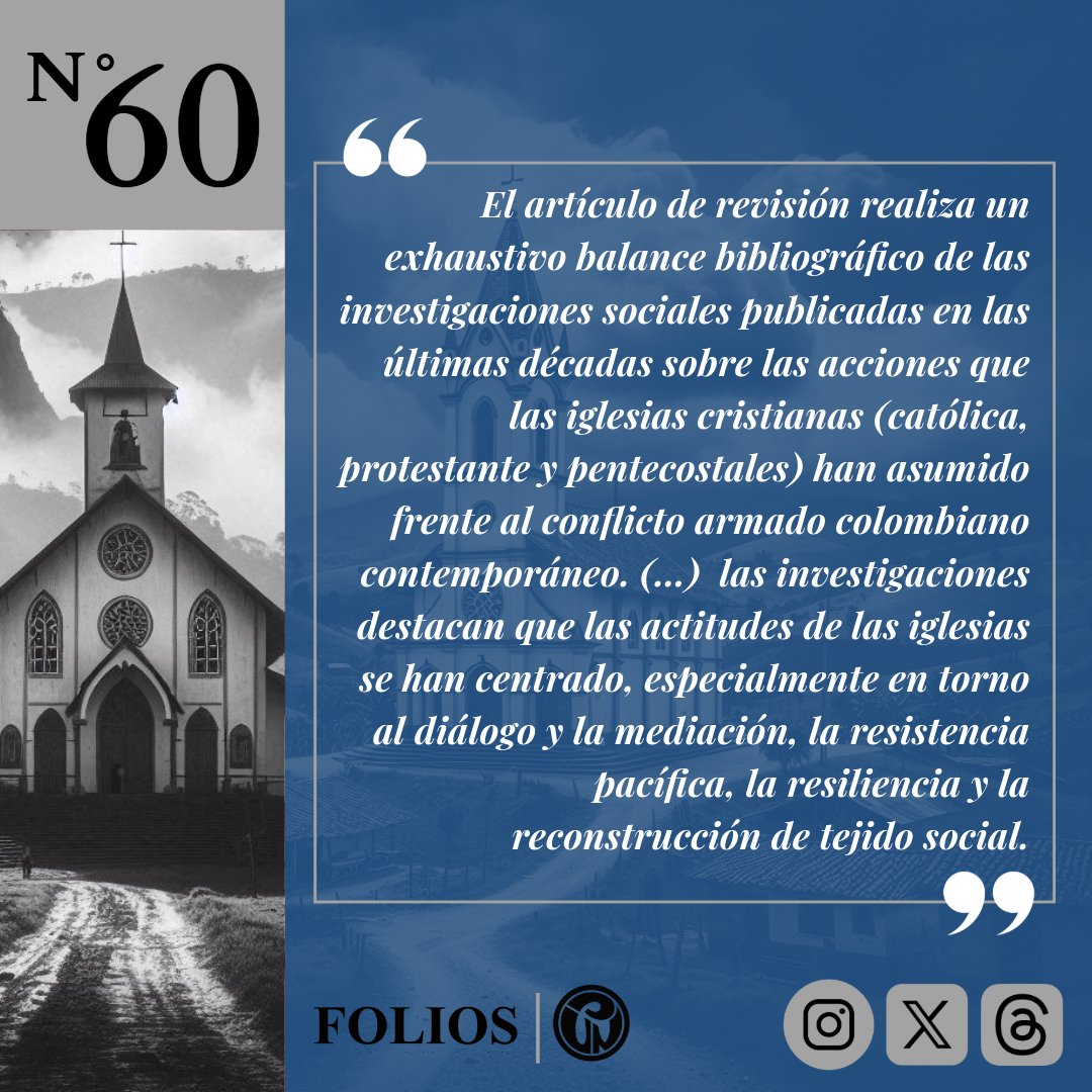 FoliosUPN's tweet photo. #ArtículoRecomendado | La revista Folios te invita a leer: Iglesias cristianas y conflicto armado en Colombia contemporánea (1964-2022): balance bibliográfico. 

🧐Por: William Elvis Plata y  Lizeth Viviana Torres. 

  📝En:https://t.co/pjygNSTgPY #Iglesias #ConflictoArmado https://t.co/QQlHk3CWTN