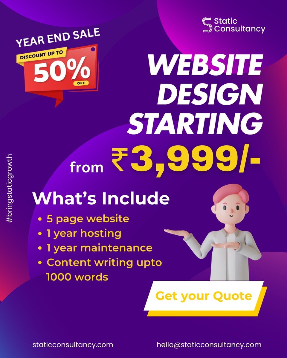 staticcoders's tweet photo. Start your website with static consultancy. With most affordable price ...🔥🔥
Contact:- @staticcoders
.
.
.
.
#website #design #uidesign #uxdesign #ui #ux #price #advertisement  #viral #trend https://t.co/Liyo9mOl9K