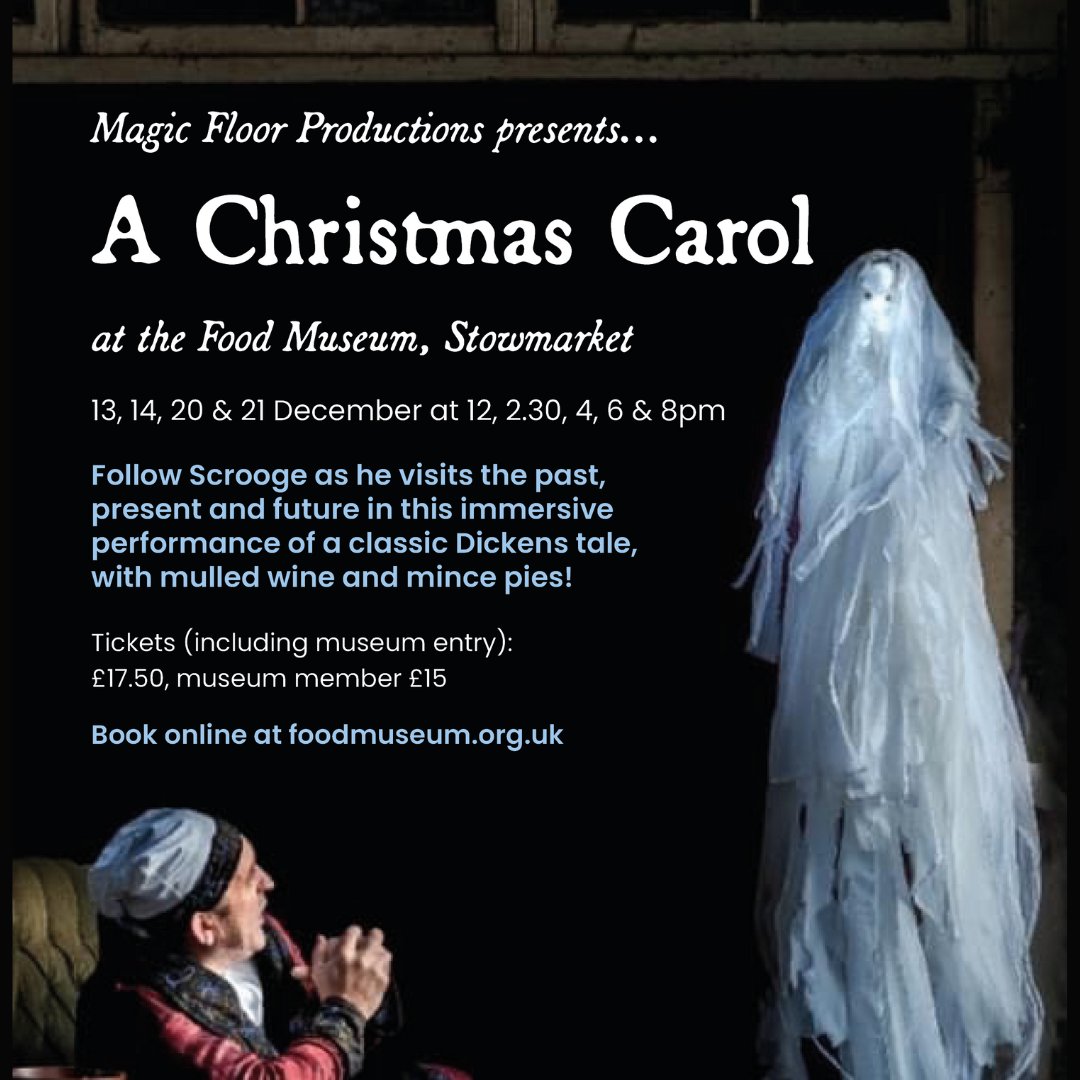 Step into the magic of Victorian England as you follow Scrooge through the past, present, and future in this immersive performance of A Christmas Carol 🎄

📅 Performances on Dec 13, 14, 20 &amp; 21 (Relaxed performance Dec 21)

🎟️ foodmuseum.org.uk/events/a-chris…