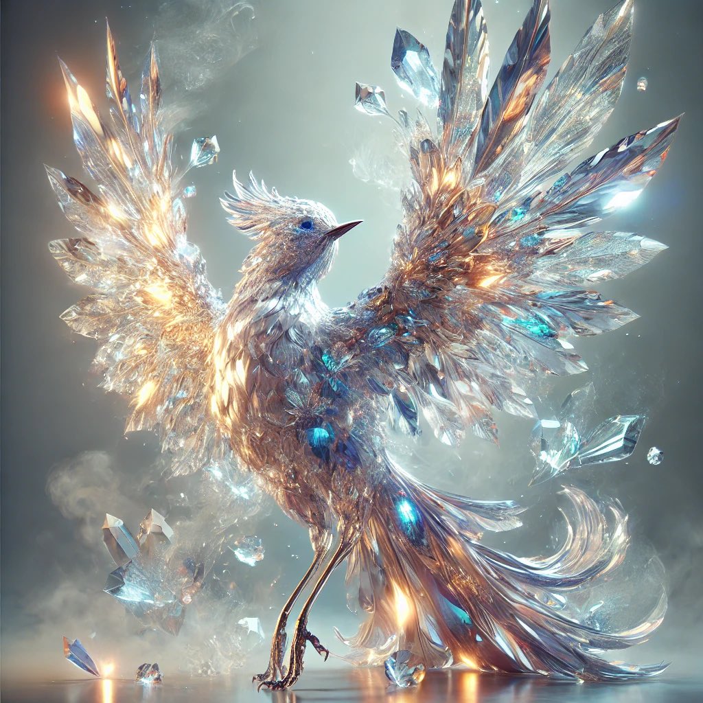 picture_saba's tweet photo. #ファンタジー　#宝石　#透明感　#クリスタル　#鳥 https://t.co/ou59uZ8Ce7