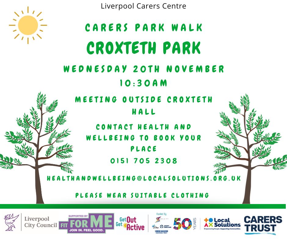 Health & Wellbeing (@livcchealth) on Twitter photo We have a walk at Croxteth Park on Wednesday 20th November 😀
<a href="/LivCarersCentre/">LivCarersCentre</a> <a href="/LocalSolutions_/">Local Solutions</a> <a href="/lpoolcouncil/">Liverpool City Council</a> <a href="/shellsouthern1/">Shelley Southern</a> <a href="/MyTime_LS/">Mytime</a> We have a walk at Croxteth Park on Wednesday 20th November 😀
<a href="/LivCarersCentre/">LivCarersCentre</a> <a href="/LocalSolutions_/">Local Solutions</a> <a href="/lpoolcouncil/">Liverpool City Council</a> <a href="/shellsouthern1/">Shelley Southern</a> <a href="/MyTime_LS/">Mytime</a>