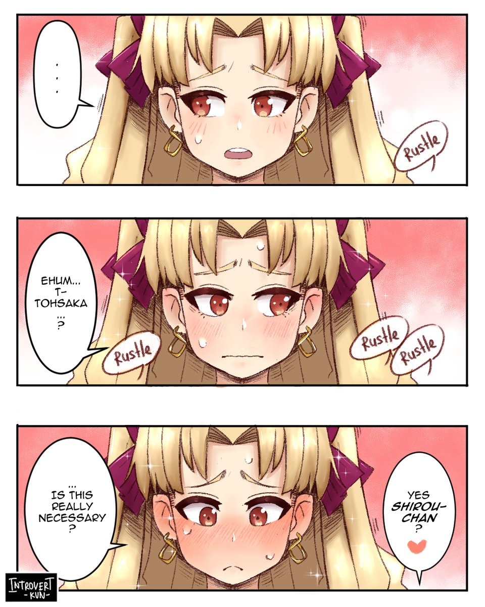kun_introvert's tweet image. Commission for Anonymous from Pixiv. Thank you, bro!

This story is a continuation of another comic. So, Shirou&apos;s body had turned into Ereskigal. Ereshkigal, which you see here, is Shirou.
#FGO #Commission