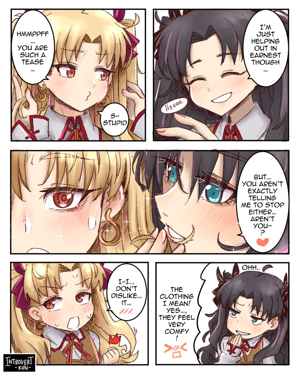 kun_introvert's tweet image. Commission for Anonymous from Pixiv. Thank you, bro!

This story is a continuation of another comic. So, Shirou&apos;s body had turned into Ereskigal. Ereshkigal, which you see here, is Shirou.
#FGO #Commission