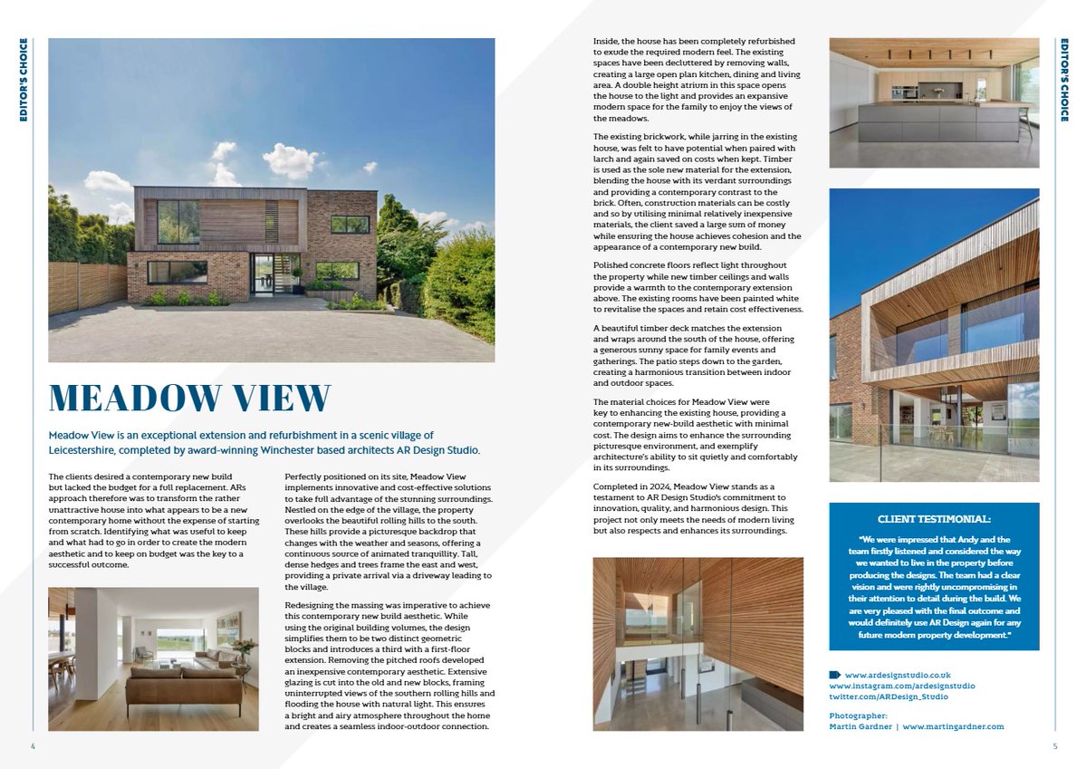 AR Design Studio (@ardesign_studio) on Twitter photo Our latest project Meadow View features in Design Buy Build Magazine, dont miss the latest issue.
Many thanks to Design Buy Build Magazine for the feature.
Swipe for the article, or find out more on our webaite - link in bio.
Photography by <a href="/MrtnGrdnrPhoto/">Martin Gardner</a> Our latest project Meadow View features in Design Buy Build Magazine, dont miss the latest issue.
Many thanks to Design Buy Build Magazine for the feature.
Swipe for the article, or find out more on our webaite - link in bio.
Photography by <a href="/MrtnGrdnrPhoto/">Martin Gardner</a>